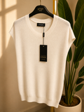 Maglia in filo smanicata girocollo