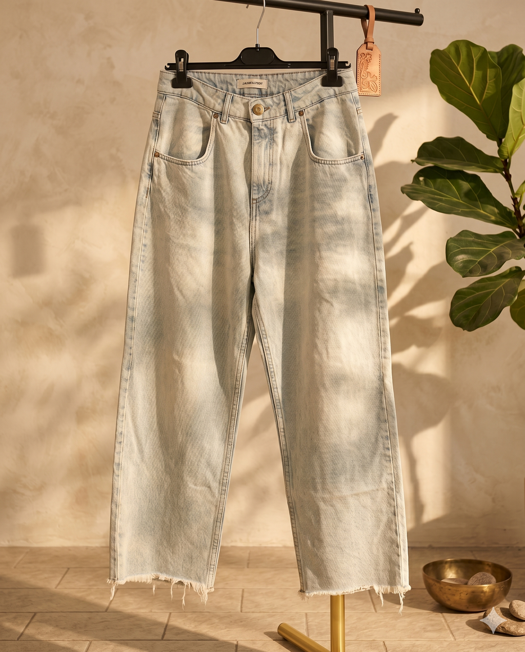 Jeans donna vita alta lavaggio chiaro