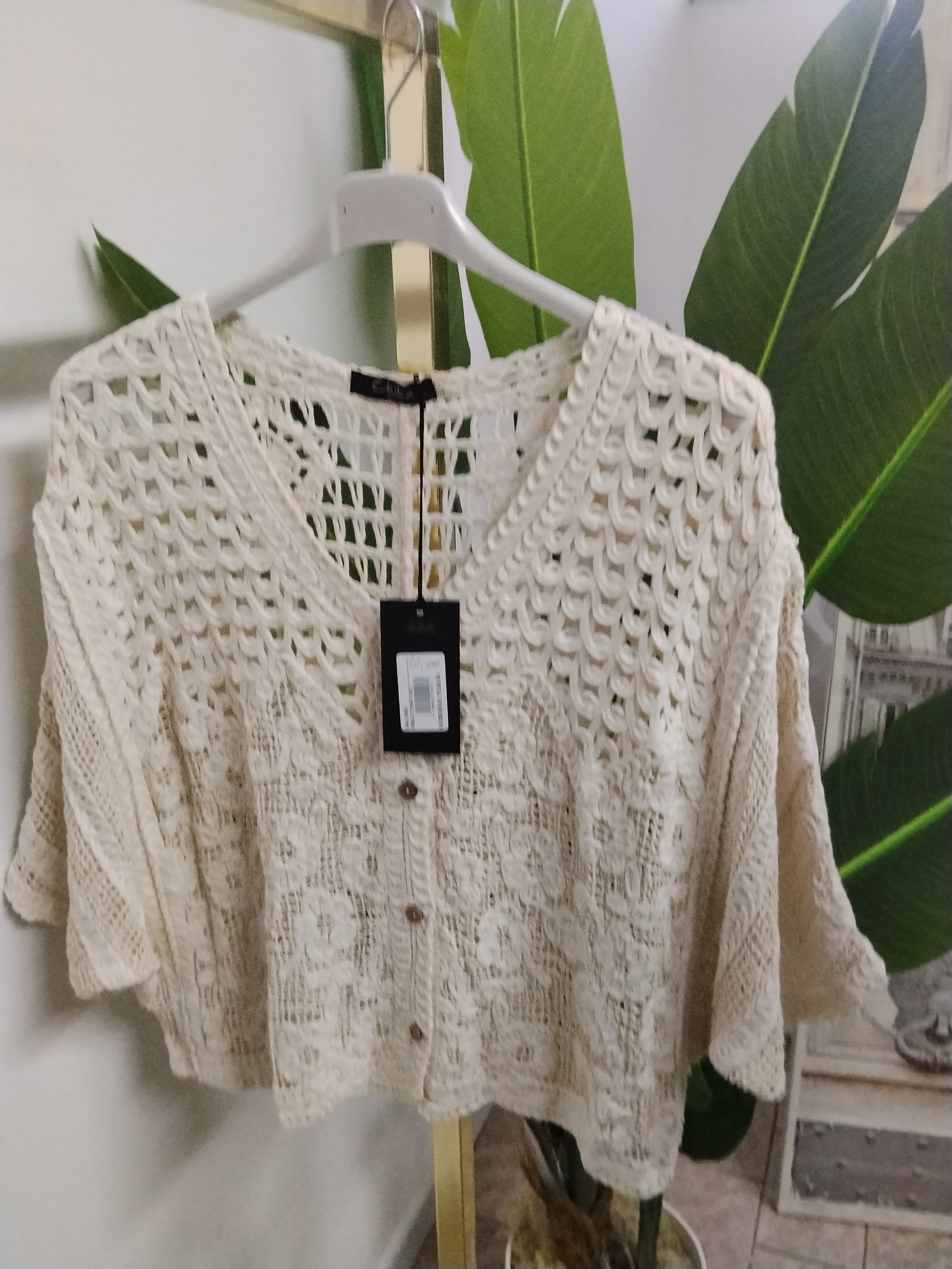 Maglia in filo manica a 3\4 ideale anche come coprispalle _ TAGLIA UNICA