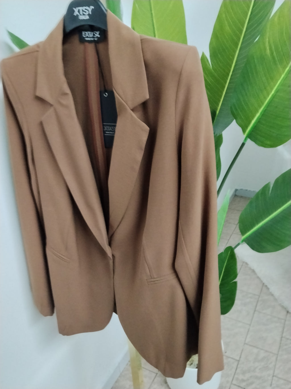 Giacca donna in viscosa con tasche a filetto