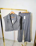 Completo gessato gilet corto e pantalone